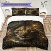 Custom Name Royal Lion Majesty Bedding,Quilt Set Quilt Cover Pillowcase Home Birthday Gift(1 * Duvet Cover + 2 * Pillowcase, Without Core)_lx
