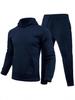 220g Men's European Casual Fleece Sweatshirt & Sweatpants Set