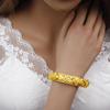 Women Charm Bracelet Bangle Hollow-Out Flower Bangle For Middle East Vietnam Wedding Bridal Jewelry Gift