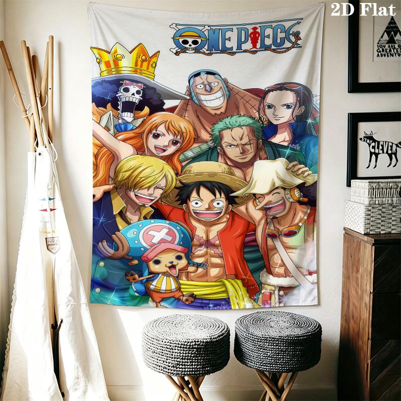 One Piece Monkey D Luffy Wall Tapestry Aesthetic Wall Hanging Printed Fabric Blanket Decorative Tapestries For Bedroom Living Room Home Decor