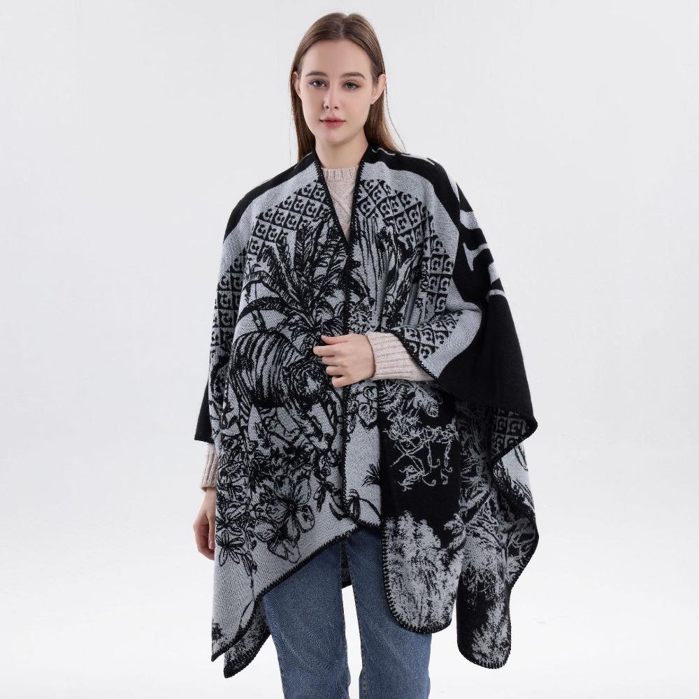 Sciarpa Calda Invernale Elegante di Lusso in Pile Spesso Cape Sciarpa in Cashmere per Esterno Sciarpe Avvolgenti Peluche Vintage per Abiti da Sera
