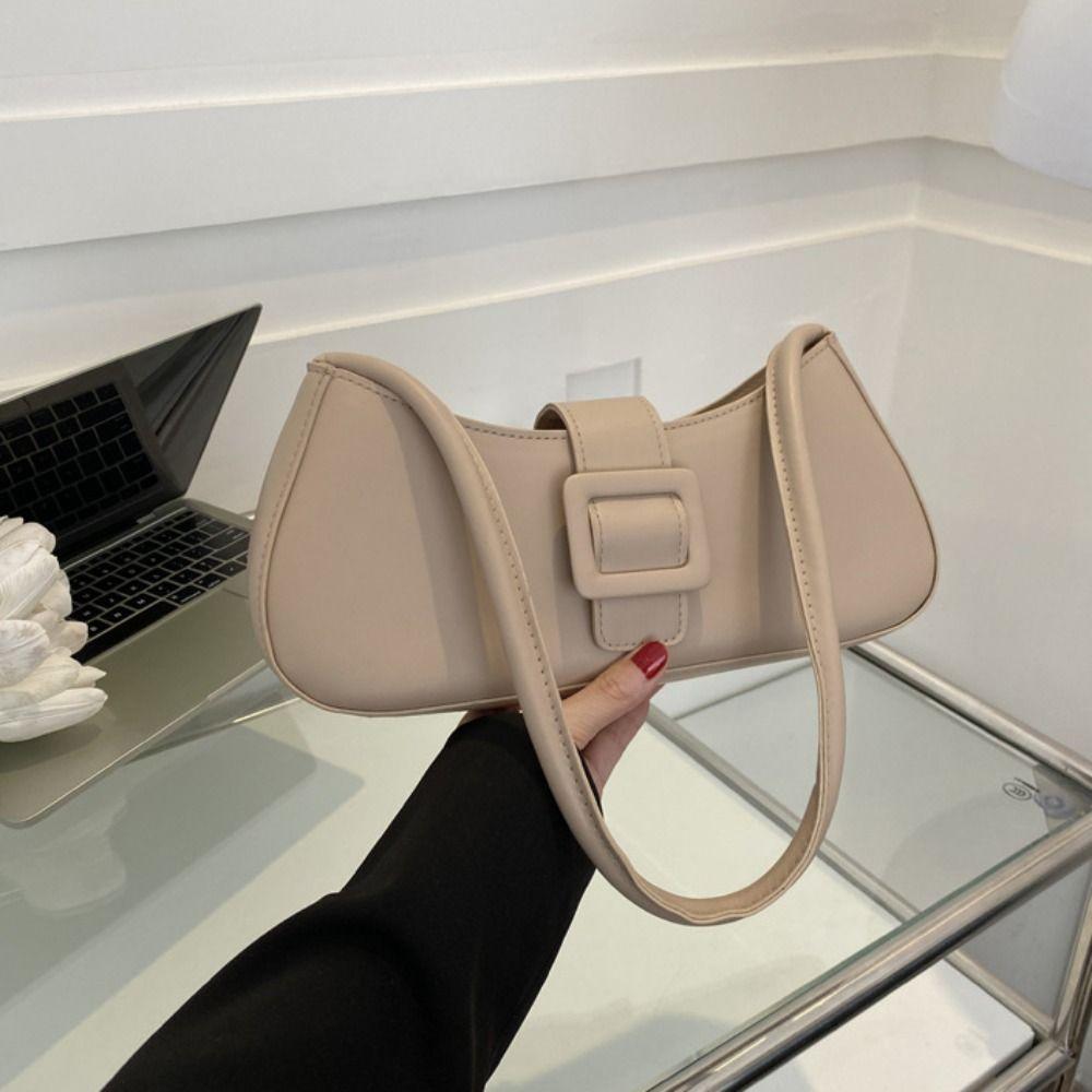 PU Leather Underarm bag Women Large Capacity Ladies Luxury Handbags Half-moon Tote Bag  Girls