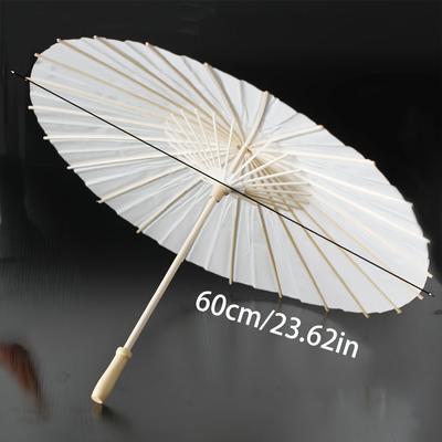 A White Paper Umbrella for Wedding Decoration - Handmade Traditional Chinese Bridal Sunshade - Photo Prop and Party Accessory