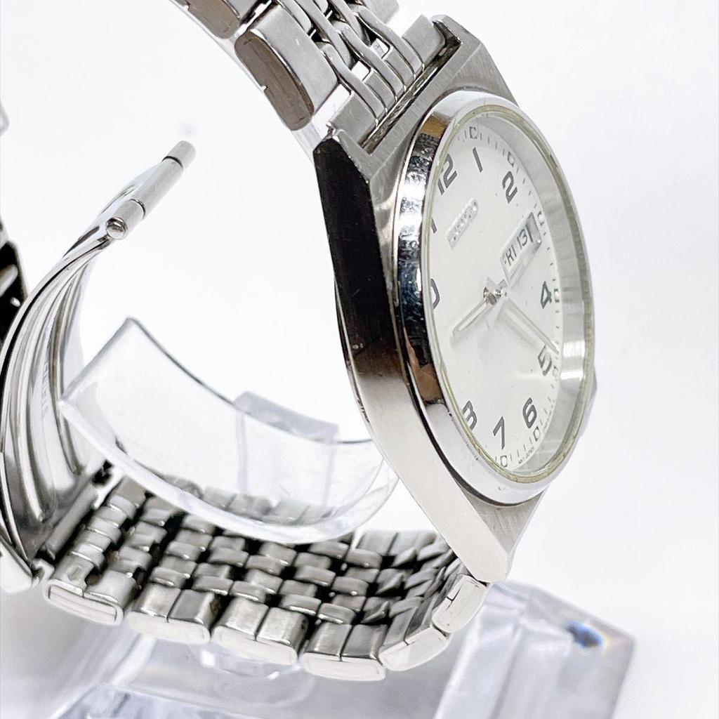 Used 457 SEIKO Men's Watch Quartz Day Date New Battery Working