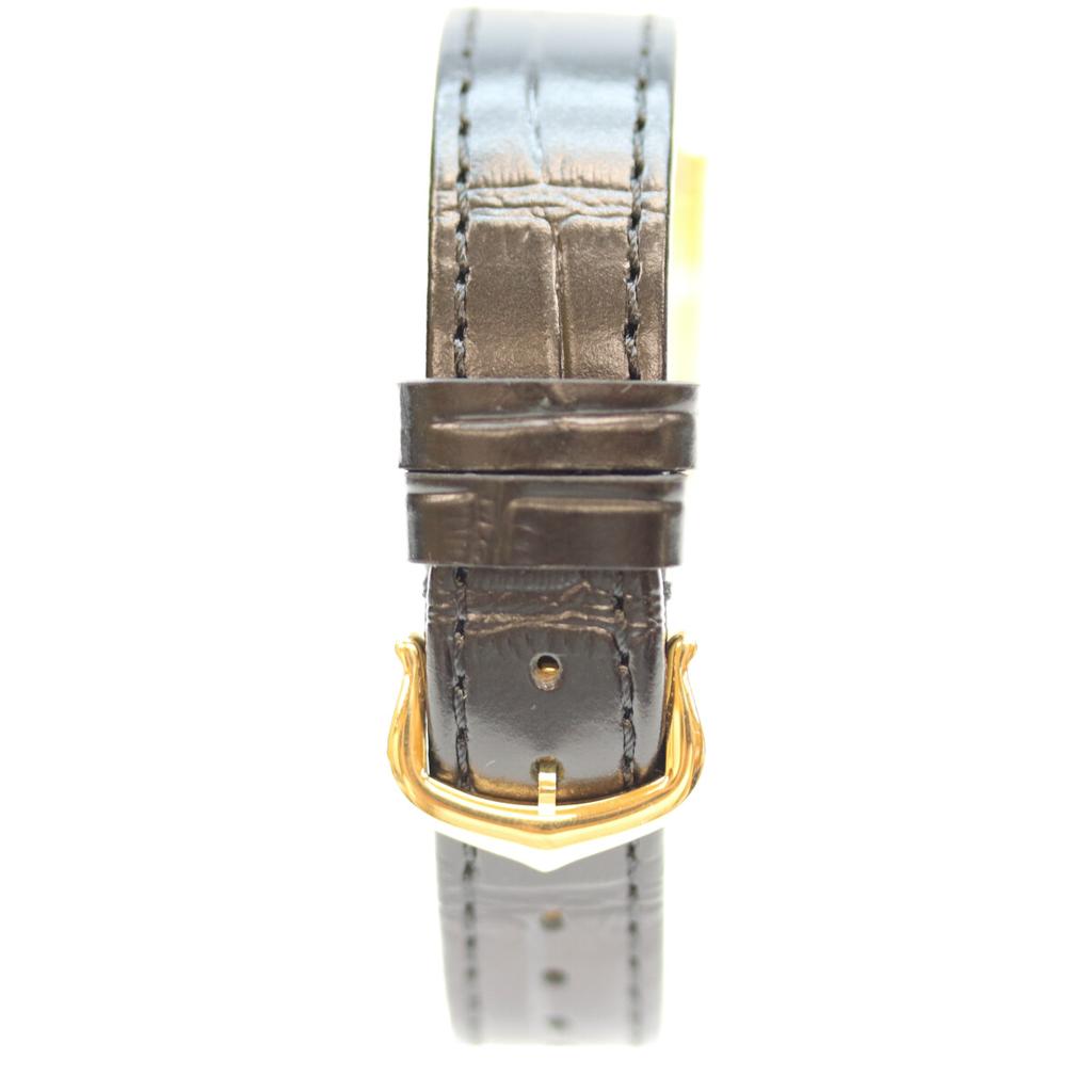 Cartier 82-95 925 Must Tank Vermeil SM Champagnerfarbenes Zifferblatt QZ Lederuhren Schwarz / Gold Gebraucht