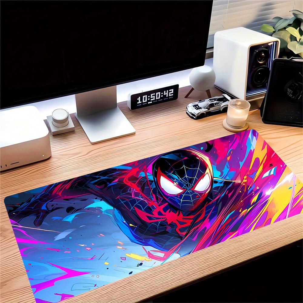 Large Multi-Size Non-Slip Rubber Base Spiderman, hero, colorful oil painting Mouse Pad, Stitched Edges Keyboard Desk Mat for School, Office,