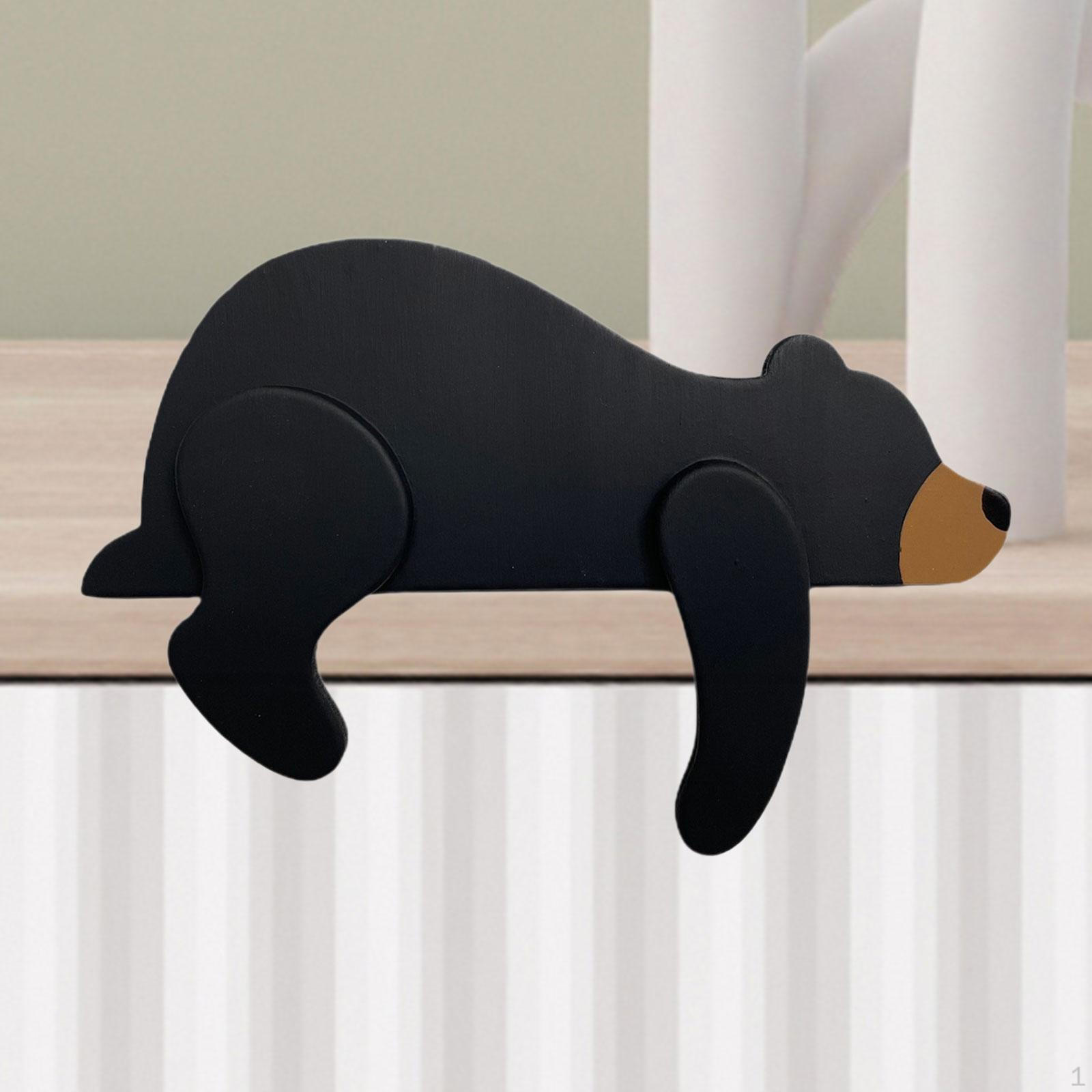 

Медведь Дверь Угловое украшение Мультяшный орнамент Многофункциональная вешалка для няни чёрный