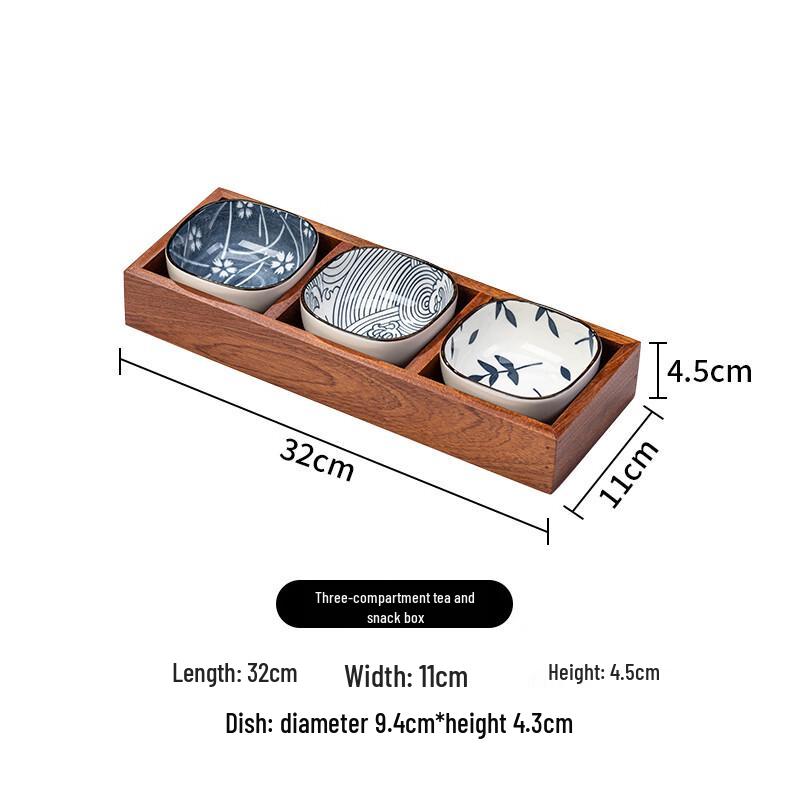 Multi-Grid Ceramic Snack & Dessert Serving Tray