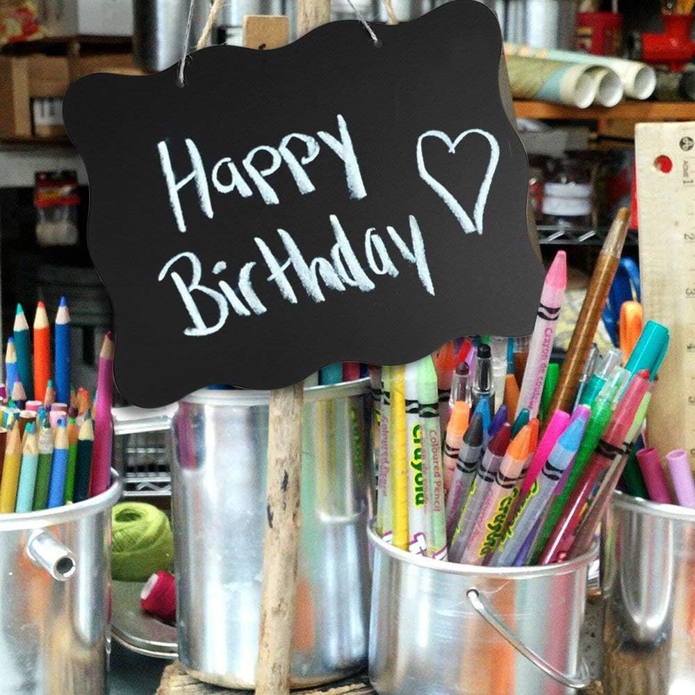 AUSTOR 3 Pack Chalkboard Sign 8x10 inch Double Sided Erasable Message Board with Hanging String and Cleaning Cloth for Wedding, Kitchen and Crafts