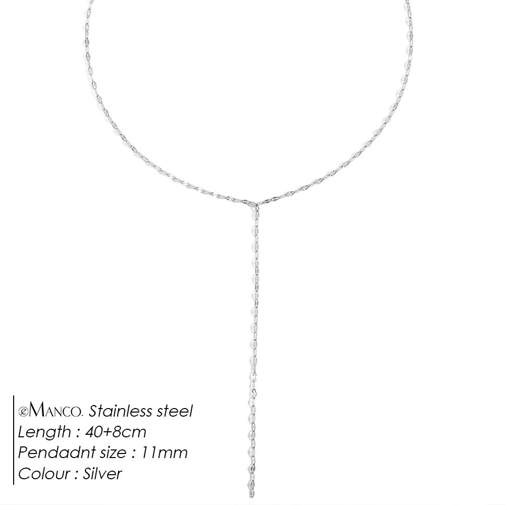 EManco Elegant Dainty Tassel Gold Plated Stainless Steel PVD Link Chain Choker Necklace Women s Daily Commute Party 40 Extend 8CM