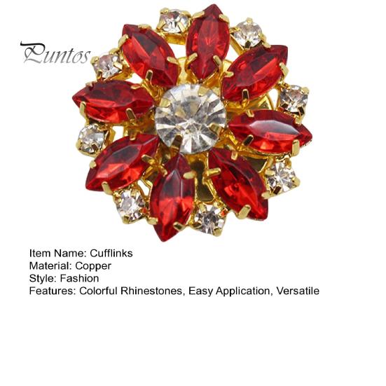 Knappetrekk Fargerike Rhinestone Mansjettknapper Avtagbar skjorte Knappeklemmer Smykker Tang Press Snap Suit Tux Tilbehør