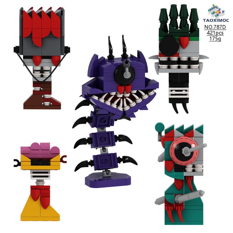 Sprunki Giocattoli Playset Blocchi da Costruzione Set di Blocchi da Costruzione Sprunki Horror Grigio Wenda Simon Tunner Oren Figura di Costruzione Sprunki Mini Set
