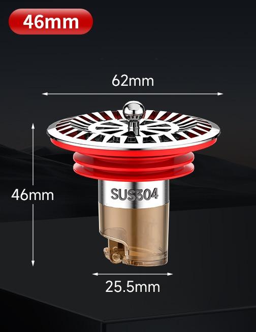 

Stainless Steel Shower Floor Drain Self-Closing Anti-odor Sink Strainer Backflow Preventer Insectproof Drain Filter Plug 1PC