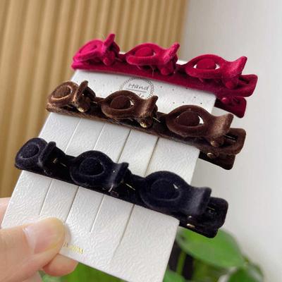 Flocked Bangs Hair Clip Black Headwear Women Cute Barrettes Hairgrip Alice Braided  Hairpins Hair Accessories