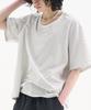 TRIP LE SENS Basic U-Neck Silket Cotton T-Shirt_St Black Neckline