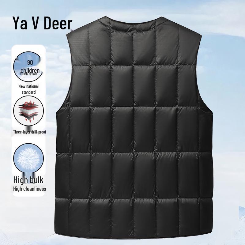 Ya Lu Men's 90% Duck Down V-Neck Vest