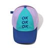 Sommer OK Buchstabe Color Block Baseballkappe - Designer Golf Trucker Sport Snapback, für Damen Herren 56-59cm, Stilvolle Kopfbedeckung