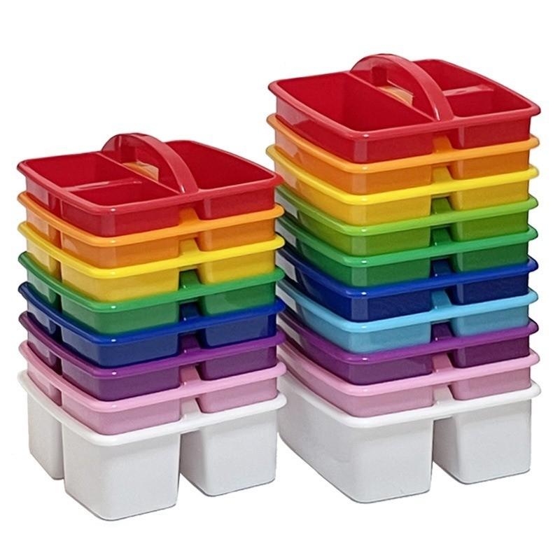 Plastic Storage Basket With Compartments For Kids School Crafts And Toy Organization