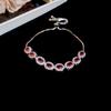 Elegant French Retro Geometric Zircon Oval Bracelet - Luxurious Fashion Jewelry