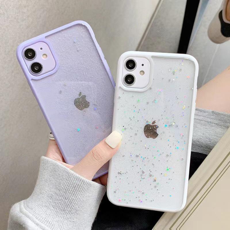Glue Glitter Mobile Phone Case for IPhone16promax Transparent Solid Color for Apple 15/14/xsmax/17