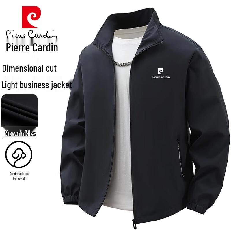 

Pierre Cardin Men s Solid Color Windproof Casual Lapel Jacket 2XL