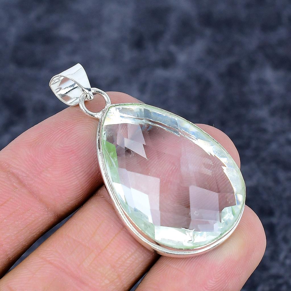 Tsavorite Gemstone Handmade 925 Sterling Silver Jewelry Pendant 1.89" M-3263