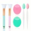 6 Pieces Face Brush Set, Manual Silicone Exfoliating Lip Brush Nose Cleansing Brush and Mask Brush for Facial Skin Care