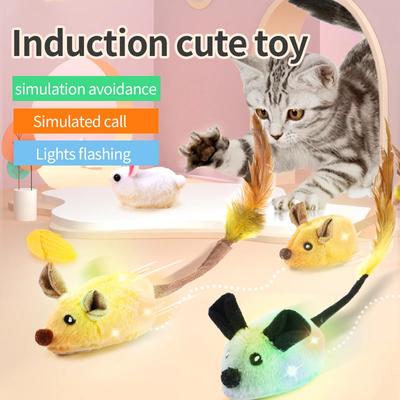 Smart Running Mouse Cat Toy Interactive Random Moving Electric Toys USB Charging Simulation Mice Kitten Self-Playing Plush Toys
