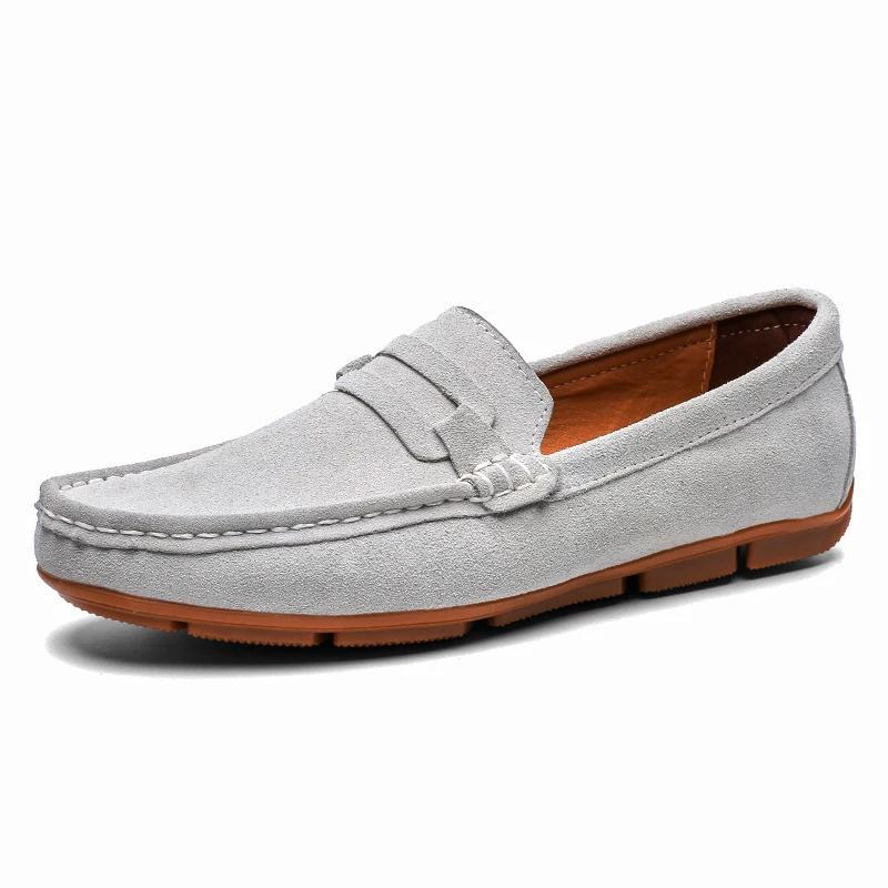 Fashion Genuine Leather Cow Suede Men Shoes Luxury Brand Casual Formal Mens Loafers Moccasins Footwear Black Male Driving Shoes Hombres