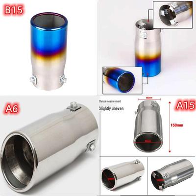A6 Stainless Steel Slant Mouth Tailpipe Exhaust Decoration