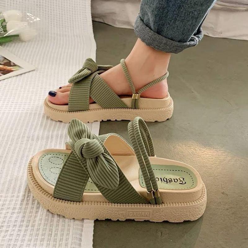 Fashion 2025New Sandias De Tacon Internet Hot Women Shoes Summer Fairy Style Improve Fashion Student Platform Roman Lady Flat Shoes