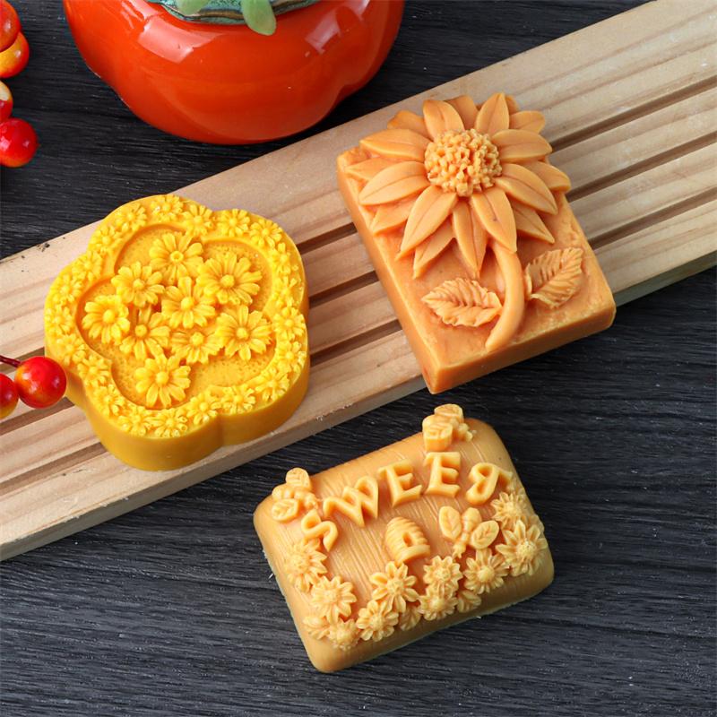 3D Sunflower Small Daisy Silicone Soap Mold DIY Flower Butterfly Gypsum Aromatherapy Home Decor Clay Resin Art Crafts
