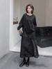 Xitao Line Pleated Slit Irregular Loose Long Sleeved T-shirt  GJ1243
