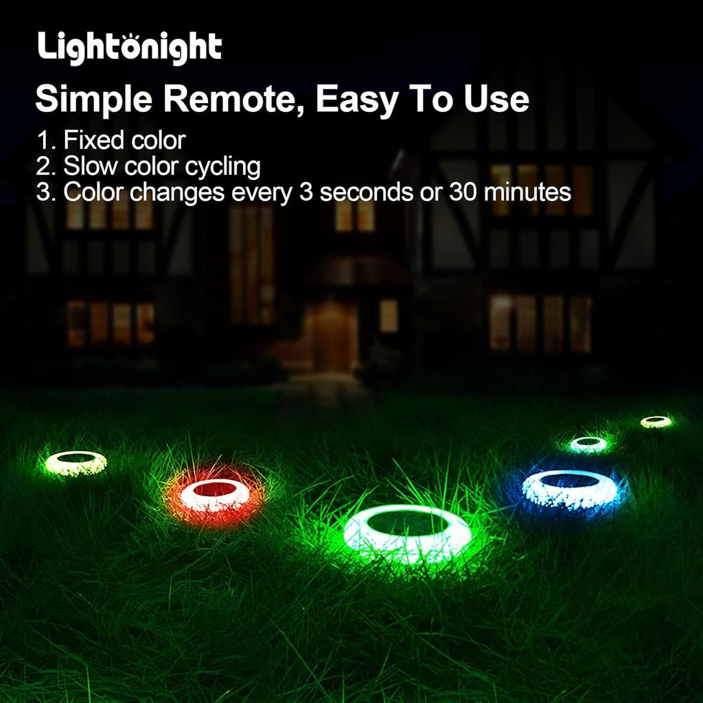 Colorful Solar Colorful Solar Lights Outdoor, Color Changing Solar Lights with Remote, Colorize Pathway Lights Solar Garden Lights for Landscape