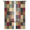 Farbiges Quadratisches Block-Fensterbehandlung Tüll Moderne Transparente Vorhänge für Küche Wohnzimmer das Schlafzimmer Vorhänge Dekoration