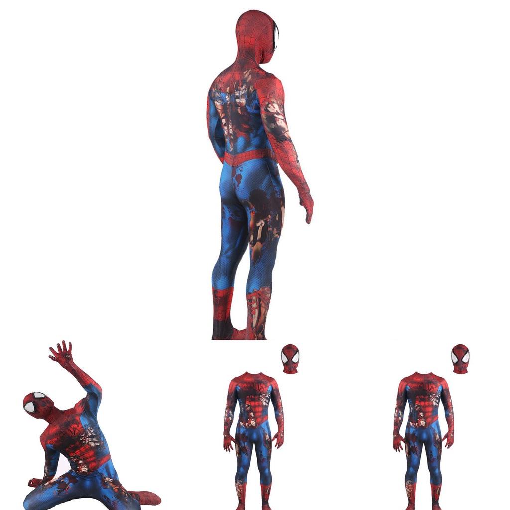 Spooky Spider-man Cosplay Costume Unisex Jumpsuit With Perfect Stitches And Little Shiny Spandex Material.