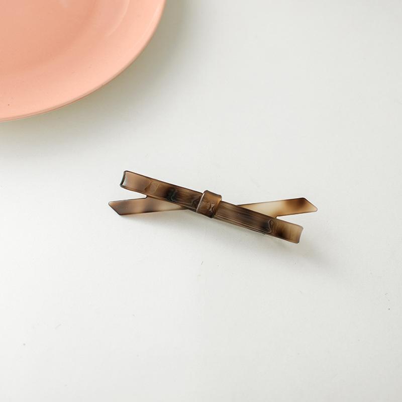 Chic Bow Hair Clips Plain Color Acrylic Hairgrip Hairpin Cute Sweet Simple Bow Knot Bow Tie Side Pins Women Hair Accessories