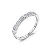MODIAN 925 Silver Fashion Round Rectangle Dazzling Clear CZ Band Ring For Women Wedding Engagement Fine Jewelry