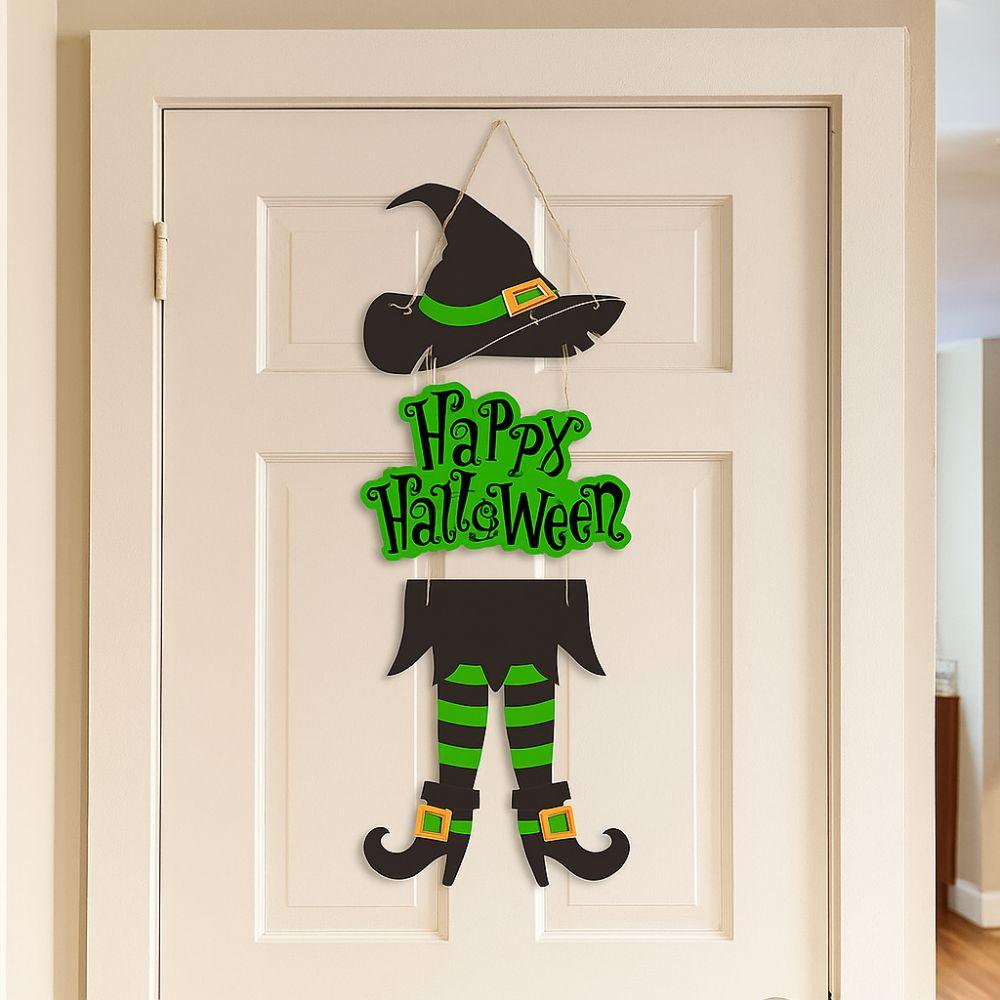 Spooky Witch Hat Pendant Scary Door Hanging Ornaments Halloween Witch Legs Pendant  Party Supplies