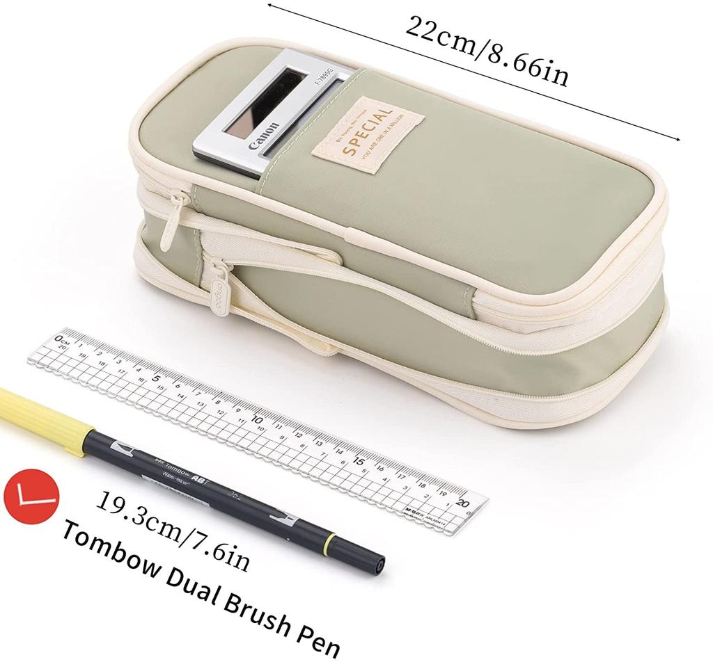 FAISHILAN Large Capacity Pencil Case with Multifunctional Tool Pencil Suitable for Junior High and College Boys and Office and Working Canvas Pencil