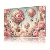 Home Relaxation Vintage Hot Air Balloon with Pink Roses Metal Sign    Dreamy Journey Decorative Plaque Floral Fantasy Design
