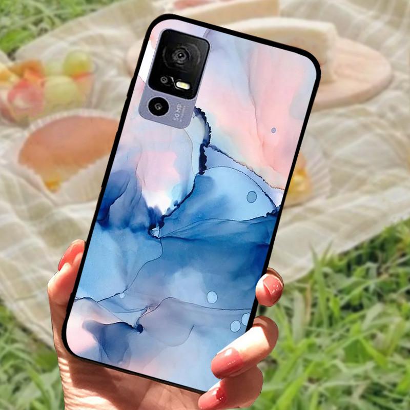 Weiche TPU-Handyhülle für TCL 40R 5G Stoßfeste Schwarze Schutzhülle Bumper für TCL 40 R 5G Schöne Modische Handy-Rückseite Fundas Coques