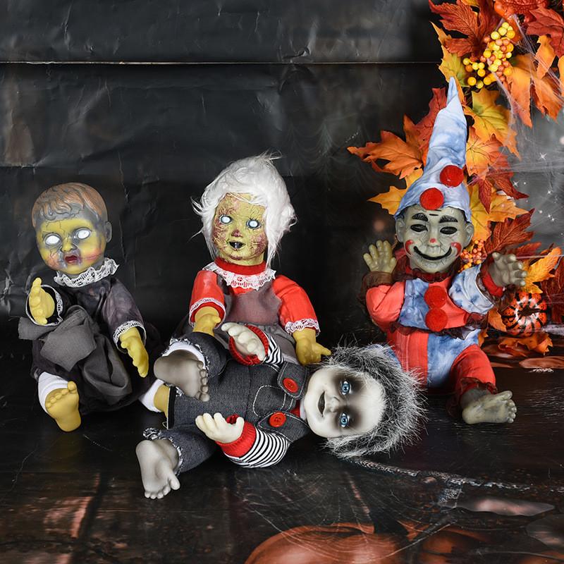 Frightening Electric Walking Ghost Doll For Halloween Creepy Decorations With Realistic Features