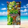 Quick Dry Beach Towel Plants Vs. Zombies Pattern, Lightweight Absorbent Towel for Pool Beach Vacation Use