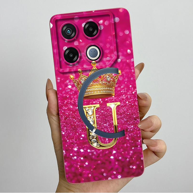 For Infinix GT 20 Pro Case Luxury Crown Letter Soft Silicone Back Cover For Infinix GT20 Pro GT20Pro Coque Infinix X6871 Fundas