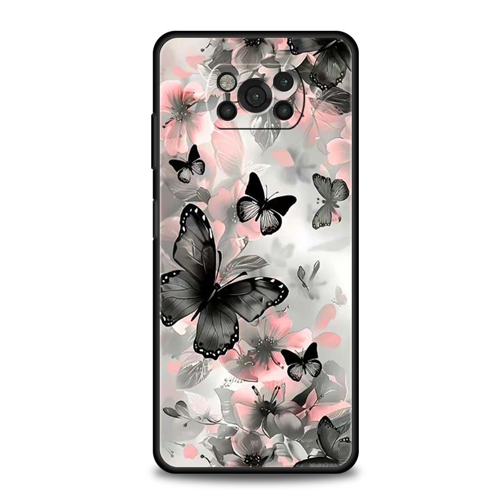 Fashionable Butterfly Flower Pattern Phone Case Cover  for Xiaomi Poco F7 Ultra F6 F5 F4 F3 X6 X5 X4 X3 NFC C51 C55 GT Soft TPU