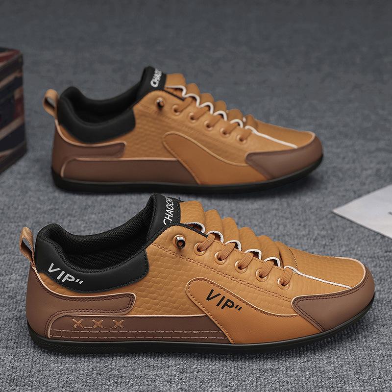 Men's Shoes Autumn One-pedal Leather Casual Board Shoes Men's Dad Driving Shoes Sports Trendy Shoes