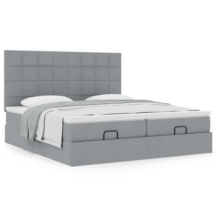 Maison Exclusive - Cadre de lit ottoman et matelas gris clair 160x200cm tissu