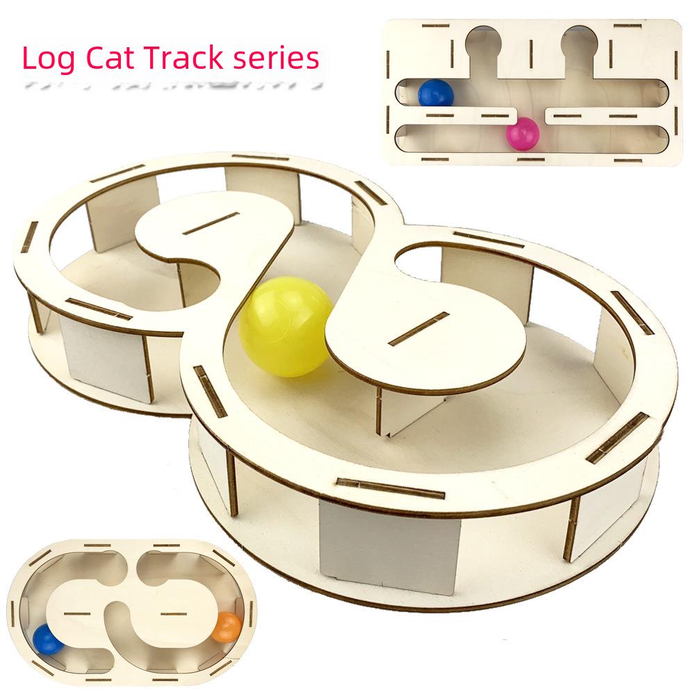 Interactive Solid Wood Cat Toy with Climbing Frame and Nest