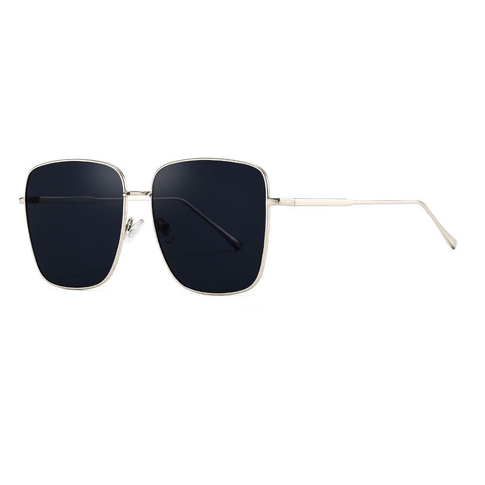 Unisex Large Frame Korean Style Fashionable Polarized Sunglasses with Metal Frame and UV Protection for Live Broadcasts